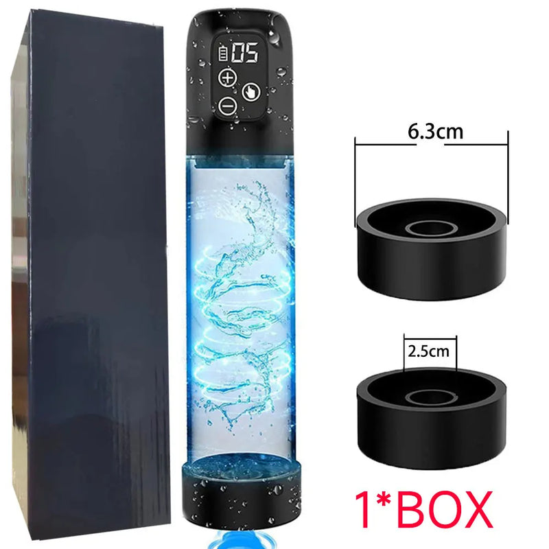 Hydro-Powered Penis Pump - Water-Assisted Enlargement  System for Increased Size, Firmness & Strength  Conditioning, Eco-Frien