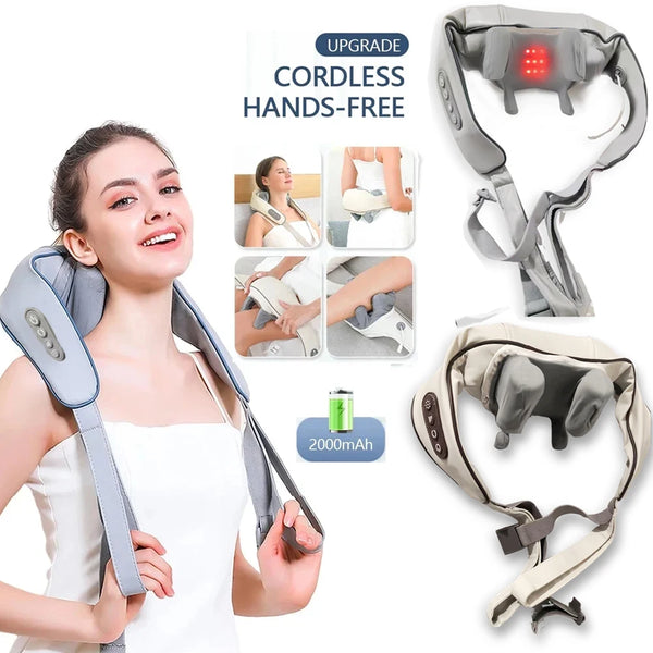Wireless Trapezius Neck Back Massager 3 Models Electric Shoulder Kneading Shawl Cervical Deep Tissue Relaxing Massage Pillow New