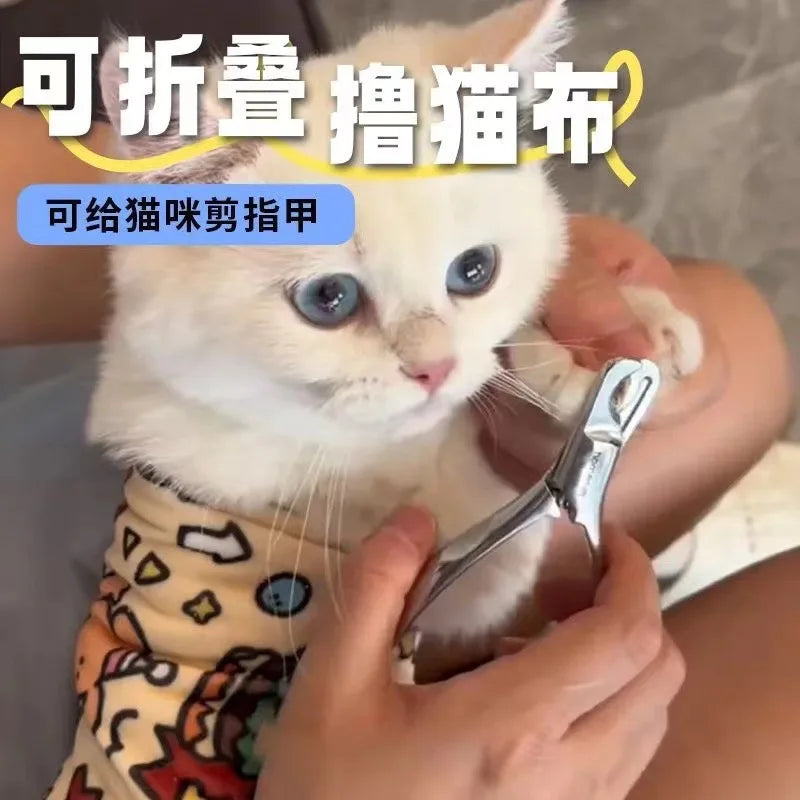 Pet Grooming Fixed Cloth Pet Wrap Cat Wrap Nail Clippers Injections Self-adhesive Anti Bite Scratch Anti Escape Restraint Bag