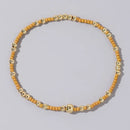 1pc Beach Vocation Themed Mixed Color Design 18K Gold Plated Copper & Bead Bracelet Cute & Luck For Festival Jewelry Gift
