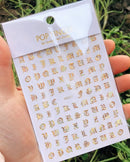 Newest Black Numbers English Letter Design 3d Self Adhesive Decal Slider DIY Decoration Manicure Tools Nail Sticker Accessories