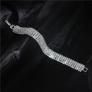 Luxury Bling Crystal Rhinestone Bracelets for Women Silver Color Elegant Bridal Wedding Jewelry