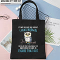 Animal Joke Graphic Tote Bag Ladies Shopping Bag Cat Aesthetic Reusable Canvas Shoulder Bag Stylish Student Shoulder Handbag