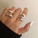 LATS New Fashion Designer Gold Silver Colour Water Drop Ring Woman Europe America Luxury Jewelry 2024 Trendy Accessories Gift