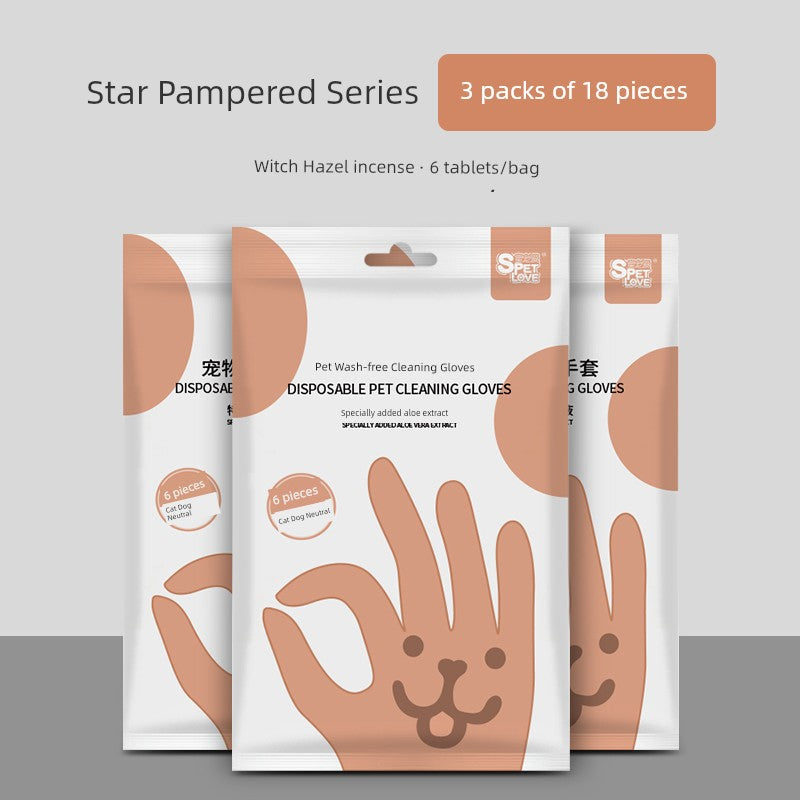 Cat Cleaning Gloves Pet Disposable Wipes Dog Eye Cleaning Free Bath Neutral Tissue Dry Cleaning Supplies