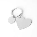 Stainless Steel Heart Keychain Blank For Engraving Metal Heart Charm Keychain Key Ring Mirror Polished Wholesale 1pcs