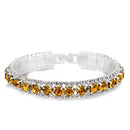 Luxury Bling Crystal Rhinestone Bracelets for Women Silver Color Elegant Bridal Wedding Jewelry