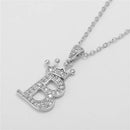 Necklace Crown Cubic Zircon Alphabet Pendants Gold A-Z Letter Pendant Necklace Shinning 26 Initial Collares Jewelry Full Zircon