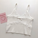 HELIAR Women Lace Bowknot Tops Female Plain Straps Tank Tops Streetwear Camisole Cute Crop Tops For Women 2023 Summer