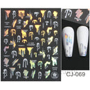 Shiny Maple Geometry Autumn Nail Art Stickers Laser Sector Fall Leaves Decals Cute Squirrel Slider Manicure Decorations CHCJ-076