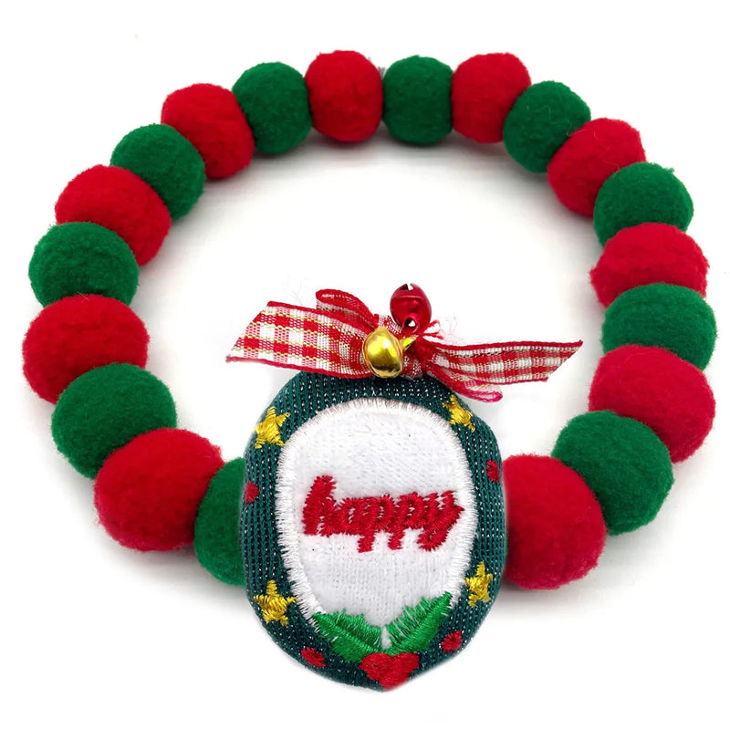 20pcs Christmas Cute Ball Collars Small Dog Bow Ties Neckties Dog Supplies Grooming Accessories for Small Middle Large Dog