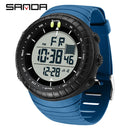 SANDA Men's Electronic Watch Outdoor Sports LED Analog Digital Alarm Clock Chronograph Multifunction Waterproof Men's Wristwatch