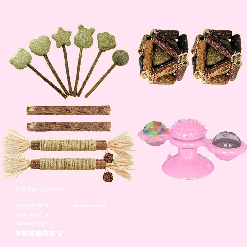 Cat Toy Self-Hi Relieving Stuffy Pet Turntable Cat Teaser Tumbler Windmill Supplies Kitty Toy Cat Toy