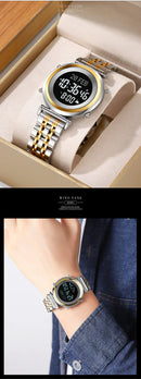 SKMEI 2139 Steel Muslim Azan Digital Watch Mens Back Light Waterproof  Wristwatch Prayer Qibla Compass Alarm Clock watch 1861