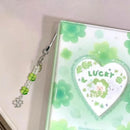 Handmade Beaded Phone Chain Four Leaf Clovers Cellphone Charm Colorful Keyring Pendant Cellphone Charm Accessory