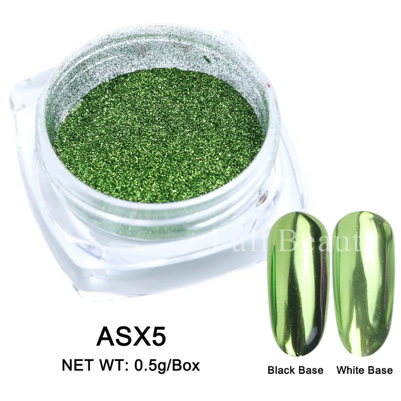 Red Chrome Nail Powder Y2K Metallic Mirror Effect Pigment Fine Rubbing Nail Glitter Flakes Dust Valentine Decorations Manicure