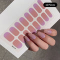 16Tip White Pink Full Cover Nail Sticker Self-Adhesive Simple Gradient Effect Full Nail Wraps DIY Nail Art Making Manicure Autum