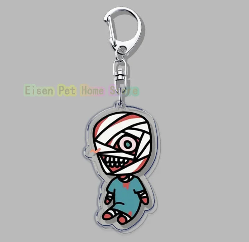 Hot Horror Game Chibis Keychains for Accessories Bag Cute Jimmy Curly Anya Sallyface Keyrings Jewelry Friends Gamer Gaming Gifts