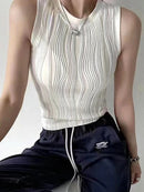 Women Sexy Knitted Vest Ribbed Slim Camis Sleeveless Round Neck Tank Tops 2025 Summer Female Casual Solid Color Basic Camisole