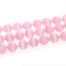Beautiful Natural Stone 10mm Pink Mexican Opal Cat's Eye Necklace Woman Gifts for Girls Christmas Jewelry Make Design Wholesale