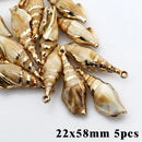 5-20pcsAcrylic Gold Plated Color Conch Sea Shell Charms Pendants Beads Jewelry Making Accessories DIY Handmade Necklace Bracelet
