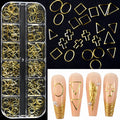 1000Pcs Gold Star Moon Glitter Nail Charms Metal Tips Slice Rivet DIY 3D FlatBack Nail Art Decorations Nails Jewelry Accessories