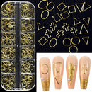 1000Pcs Gold Star Moon Glitter Nail Charms Metal Tips Slice Rivet DIY 3D FlatBack Nail Art Decorations Nails Jewelry Accessories