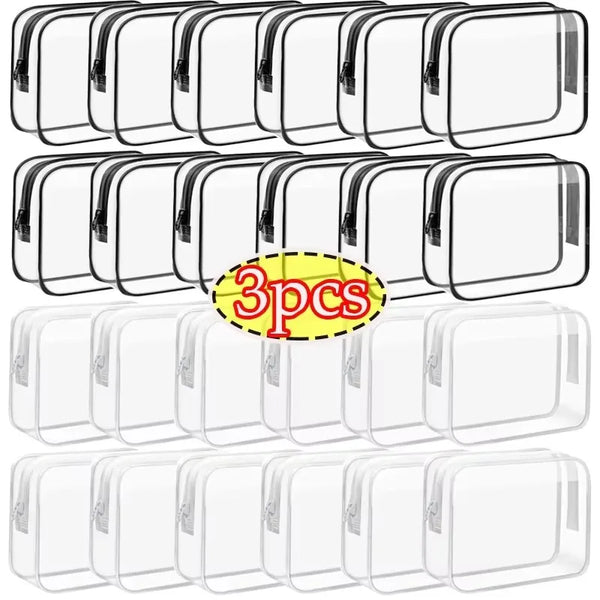 Transparent Cosmetic Bag PVC Women Zipper Clear Makeup Bags Beauty Case Travel Make Up Organizer Storage Bath Toiletry Wash Bag