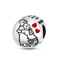 925 Sterling Silver Boy Girl and Heart Shape Pendant Charm Couple Lovers Bead Fit Pandora Original Bracelet DIY Jewelry Making