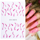 3D Snake Laser Stickers for Manicure Black Gold Abstract Leaves Luxury Nail Art Adhesive Slider Polish Decor Decals SASW-SJ
