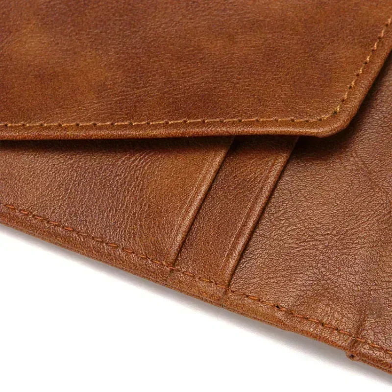 New Fashion Men's Leather Money Clips Wallet Multifunctional Thin Man Card Purses Women Metal Clamp For Money Cash Holder