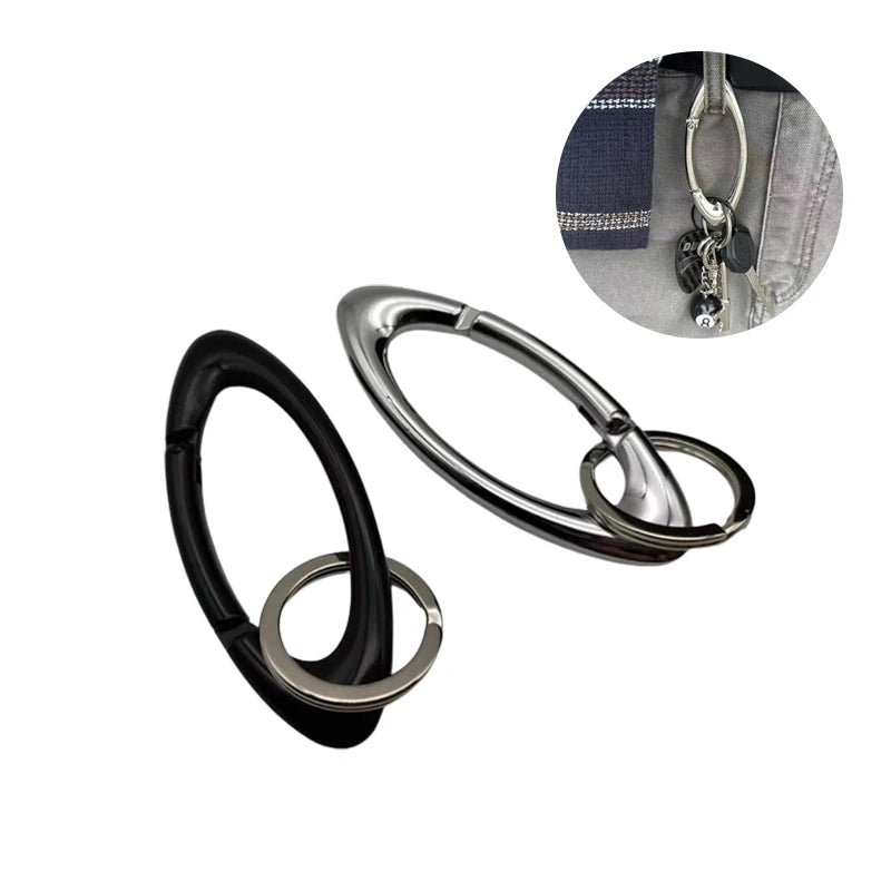 Fashion Women Men Metal Carabiner Multifunctional Keychain Oval Mountaineering Belt Buckle Accessories Key Ring Unisex