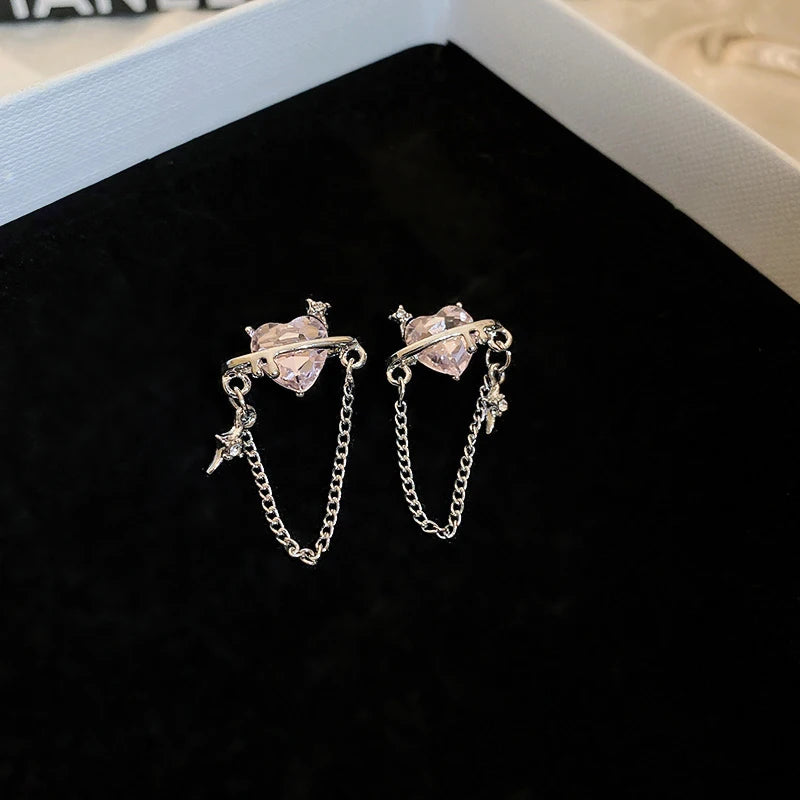 Exaggerated Luxury Crystal Flower Stud Earrings Women's Temperament Elegant Fashion Design Wedding Party Jewelry Valentine Gifts