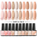 Mtssii 10PCS Reflective Gel Nail Polish Set Fluorescent Glitter Semi Permanent Hybrid Gel Varnish Soak Off UV Lamp For Manicure