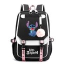 Disney Lilo Stitch Backpacks Teenager USB Charging Laptop Backpack Women Men Rucksack Travel Bag Mochila