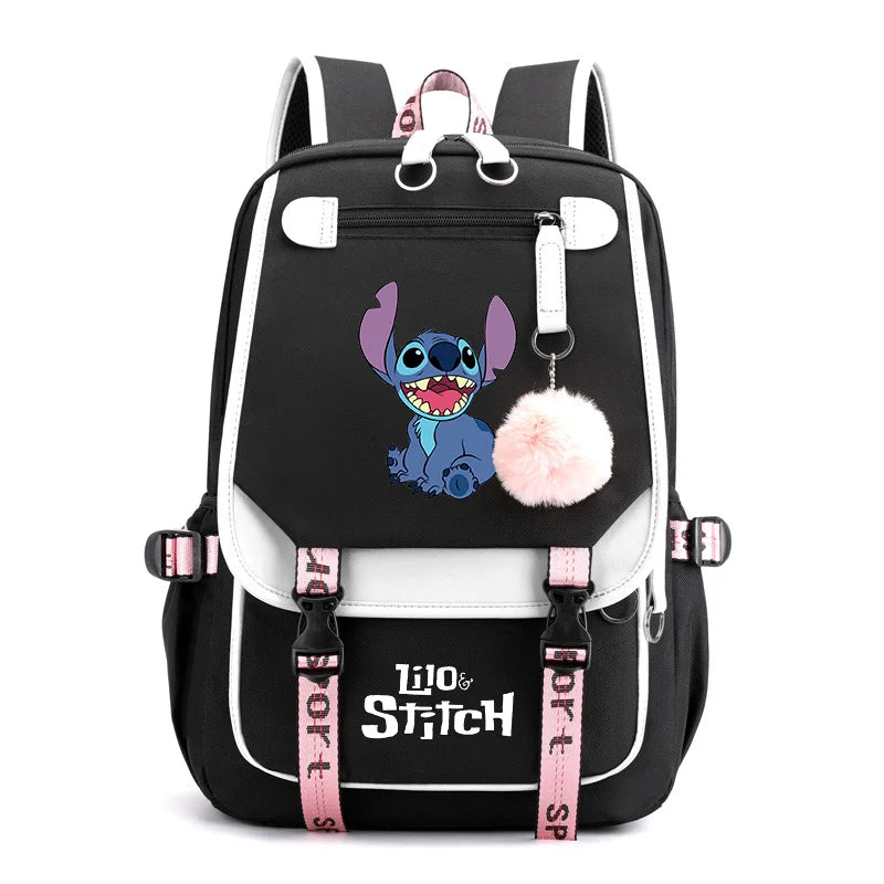 Disney Lilo Stitch Backpacks Teenager USB Charging Laptop Backpack Women Men Rucksack Travel Bag Mochila