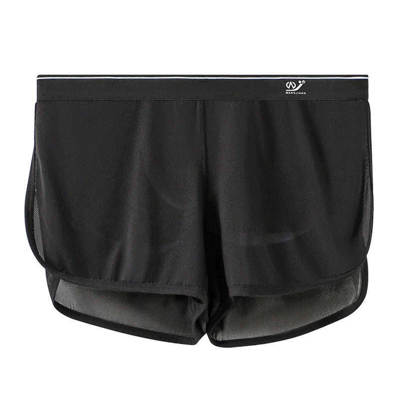 Cool and Breathable Men's Ice Silk Casual Shorts Open Side  for Summer Homewear Arrow Shorts