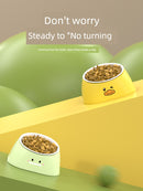 Drinking Water Integrated Oblique Mouth Neck Protection Automatic Anti-Tumble Cat Bowl