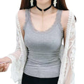 Summer Camisole Women Vest Elegant Lace Trimmed Women's Tank Tops for Summer Slim Fit Sleeveless Camisole Vest with for Ladies