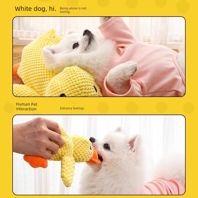 Sound Self-Hi Relieving Boredom Yellow Duck Big Dog Bite-Resistant Toys