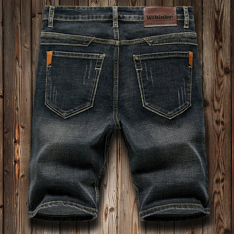 4 Model Classic Style Men's Slim Denim shorts Summer New Business Fashion Thin Stretch Short Casual Pants Male