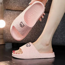 New EVA Women's Slippers Cute Bear Decoration Soft Bathroom Slippers Lithe Thin Non-slip Flat Slippers Home Use