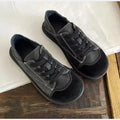 Shoes for Women 2024 Hot Sale Autumn Lace Up Women's Vulcanize Shoes Round Toe Solid Daily Versatile Low-heeled Shoes Women