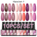 Mtssii 10PCS Reflective Gel Nail Polish Set Fluorescent Glitter Semi Permanent Hybrid Gel Varnish Soak Off UV Lamp For Manicure