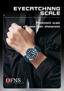 OFNS New Style Fashion 8033 Men's Quartz Watch Simple Fashion Waterproof Calendar Watch Casual Silicone Strap Watch Wristwatch