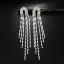 2023 Luxury Women's Earrings Rhinestone Fringe Hanging Zircon Earrings New Shiny Wedding Statement Party Jewelry Gifts