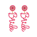 Pendientes largos con diseño de letras, nuevos y románticos, de moda, para mujer, de lujo, para novias, bodas y fiestas.