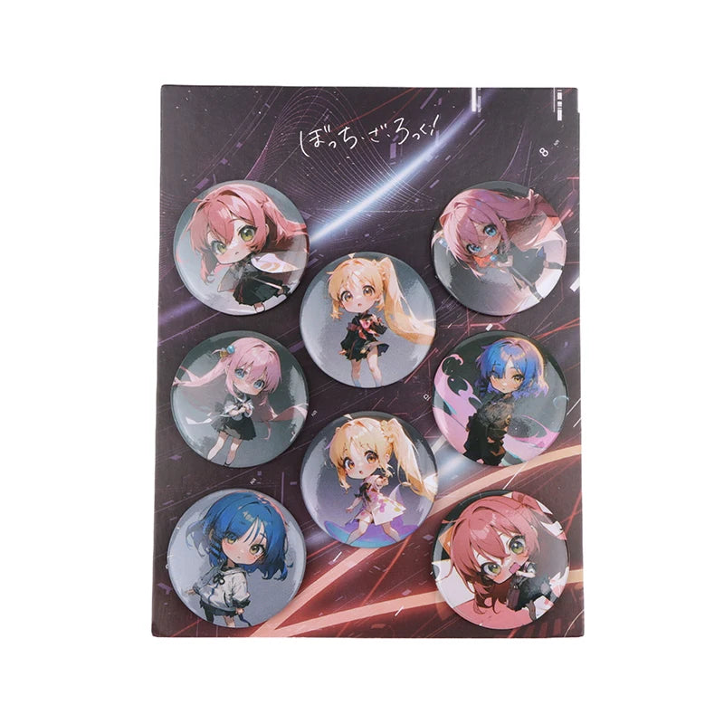 8 Pcs/Set Anime Tinning Tinplate Brooch Sanrio Backpack Badge Souvenir Clothing Gift For Friends