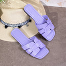 Flat bottomed women's slippers, beach shoes, home casual sandals, unbuttoned slippers, couple's shoes