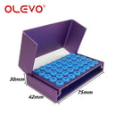 OLEVO Aluminum Dental Burs Holder Sterilizer Case Drills Block for High/Low Speed Bur Organizer Box With Silicone Autoclavable